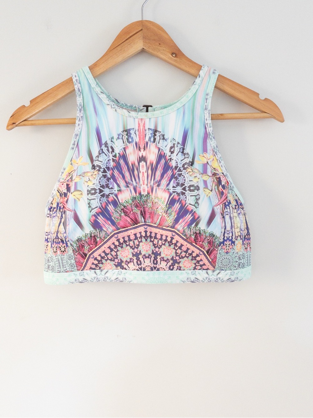 Calia Carrie Underwood Colorful Bohemian Print Tankini Swimsuit Top Large